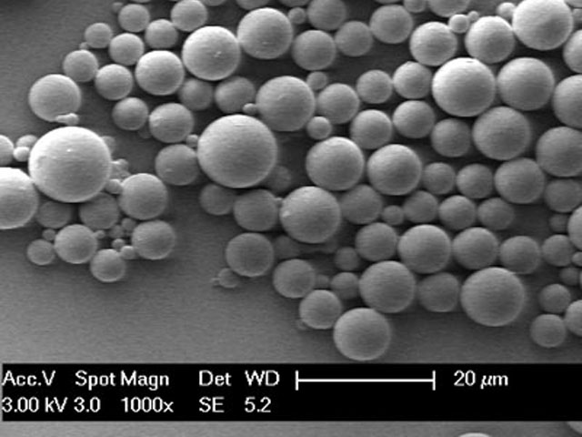 PMMA Nanospheres 1.40g/cc 1500-11500nm - SEM Image