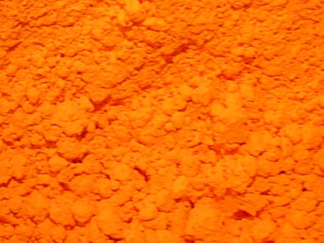 Orange-Yellow Fluorescent Microspheres 1-5micron (um) - Emission Wavelength Spectra 594nm Peak, Excitation Wavelength Specta 460nm Peak