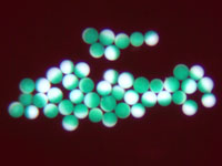Janus Particles - White Microsphere Core with Partial Green Coating
