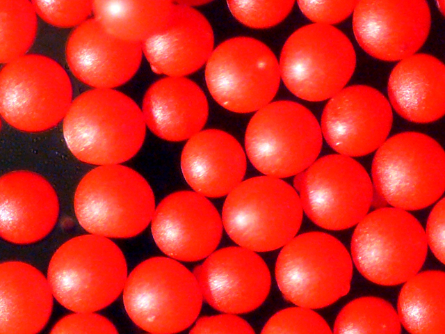 Red Polyethylene Microspheres Density 1.065g/cc<br>Bright Red Polymer Spherical Microparticles