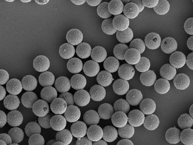 Conductive Silver-Coated Monodisperse Silica Microspheres 2.3g/cc to  4.1g/cc, CV<10% - 2um to 9um