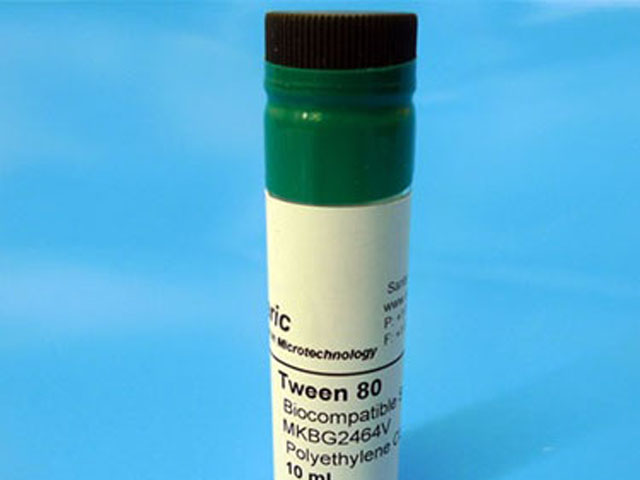Tween 80 Biocompatible Surfactant for Suspension of Hydrophobic Particles, Microspheres and Density Marker Beads in Aqueous Media