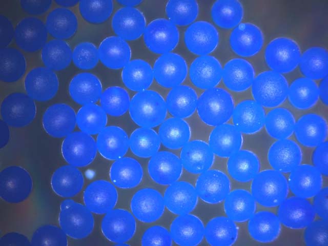 Fluorescent Blue Polyethylene Polymer Microspheres, Particles, Beads Density 1.13g/cc